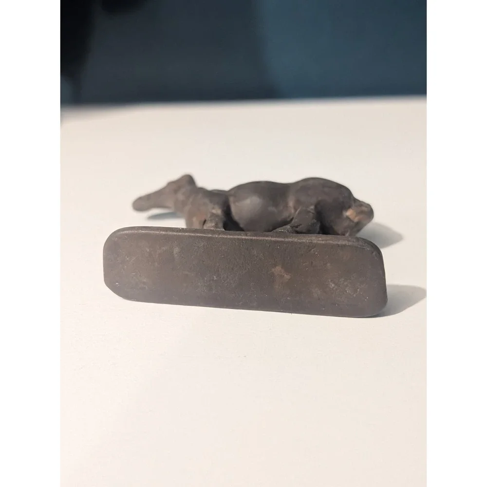 1930s-1950s Slush Cast Metal Toy Horse Flat Base Lead Alloy Miniature